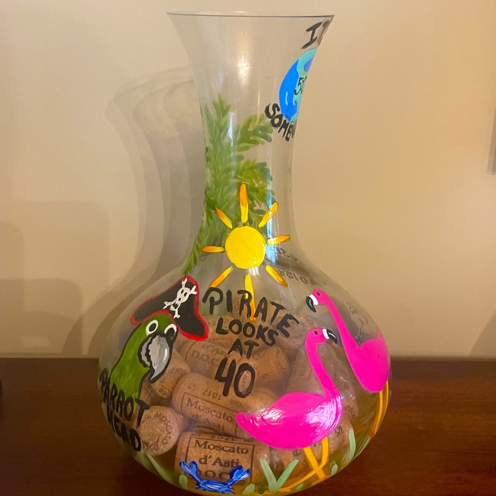 Hand painted Margaritaville 🍹 theme Decanter